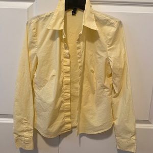 Hilfiger yellow button down womens shirt size 10 never worn